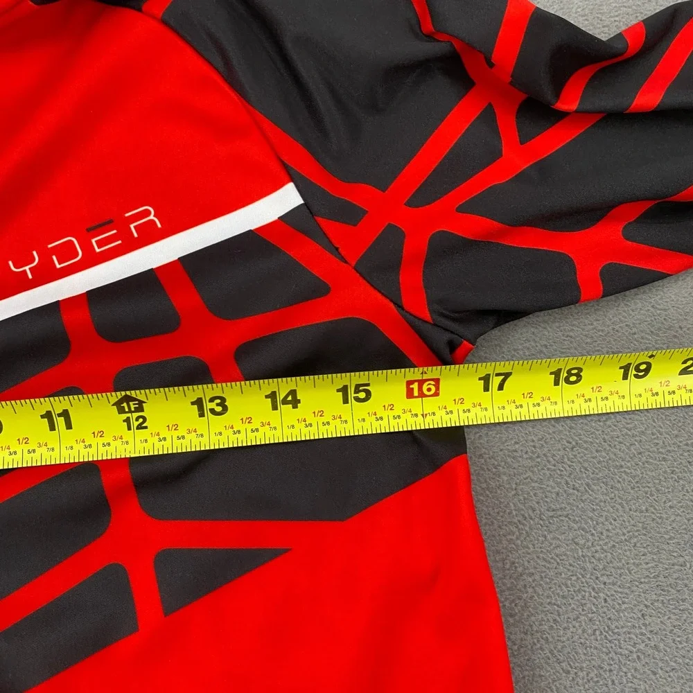 Spyder Boys Red Black Spider Web Quarter Zip Base Layer Top Style 196018 Size L